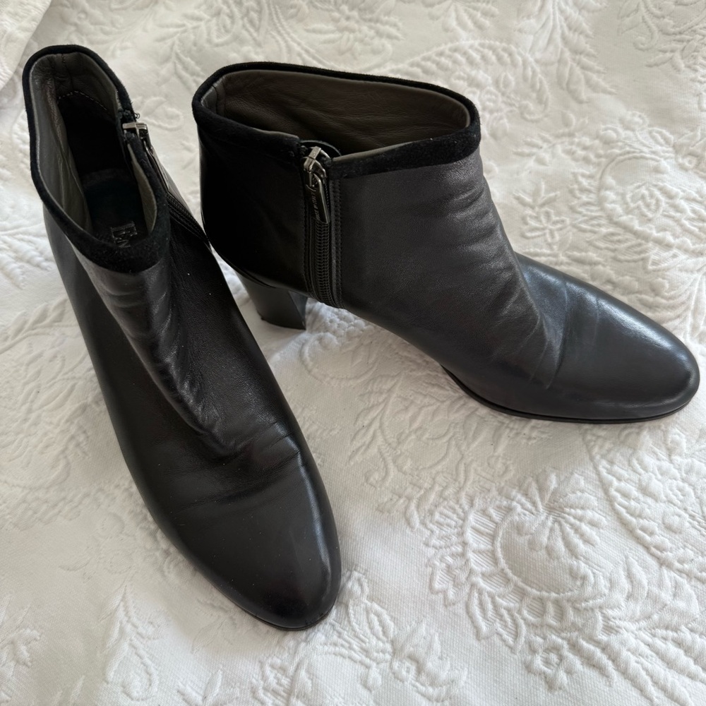 Enzo Poli Italian Black Leather Ankle Booties EU 36